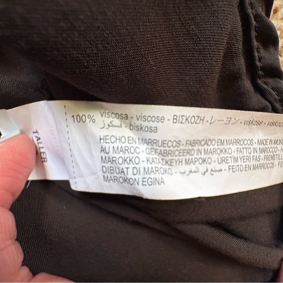 Zara Black Silk Collar Crop Blouse With Shoulder Pads Size 5 - Picture 4 of 8